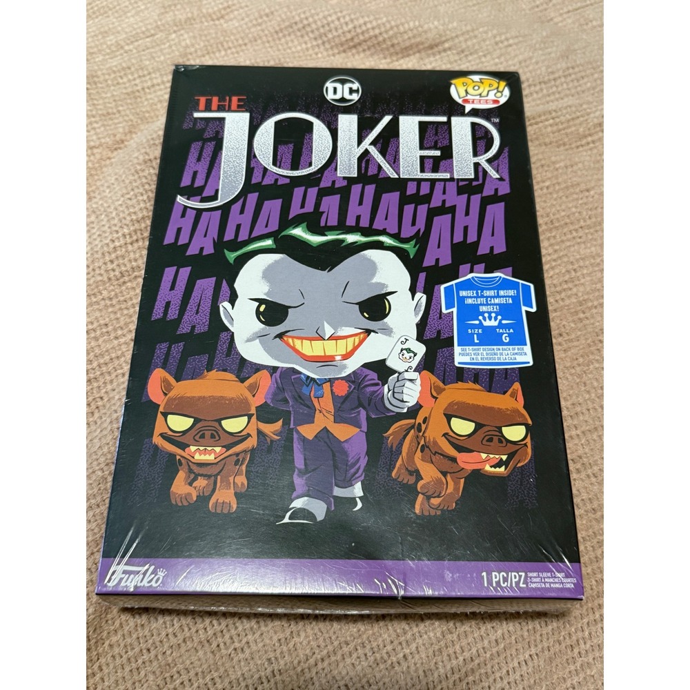Funko Pop Tees DC Comics The Joker Hyenas Graphic T-Shirt Black Large New In Box